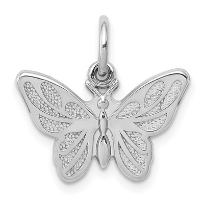 14k Weißgold Schmetterling Charm Anhänger 0,63 Zoll