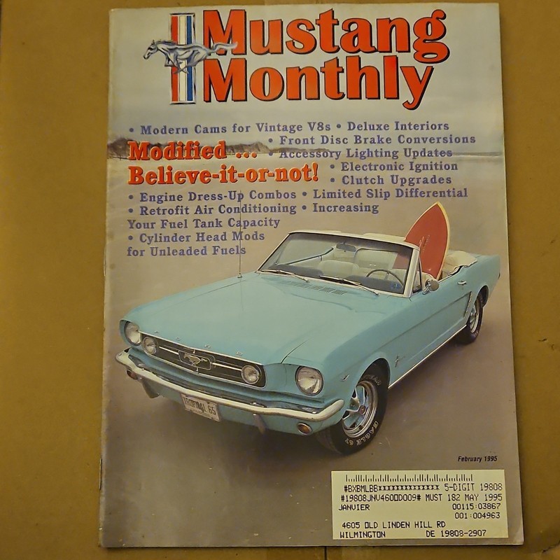 Mustang Monthly February 1995 Issue Ford Mustang Automobiles Magazine English