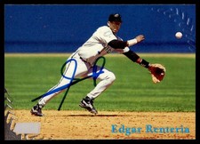 1998 Stadium Club #55 Edgar Renteria Auto Signed IP Florida Marlins