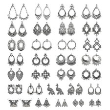60 Tibetan Earring Connectors Charms Boho Chandelier Charms for Jewelry Making