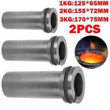2x Graphite Crucible 1/2/3KG Metal Smelting Tool For Gold Silver Melting Metal