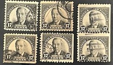 Lot of 6:  US Scott #623 Used;  Woodrow Wilson; Black; 17¢