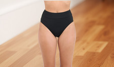 La Blanca Womens Island Goddess Cinch Back High Waist Bottom Black Size 12 NWT