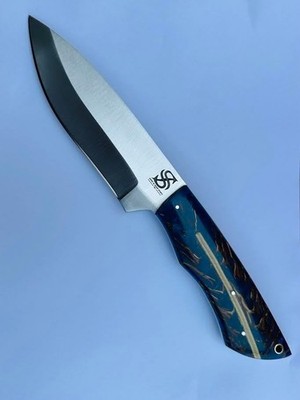 Blue Raisen Stainless Steel Knife, Steel Bolster. D2 Stainless Steel Blade