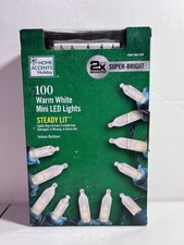 New Home Accents Holiday 100 Warm White Mini LED Lights Steady Lit Super Bright