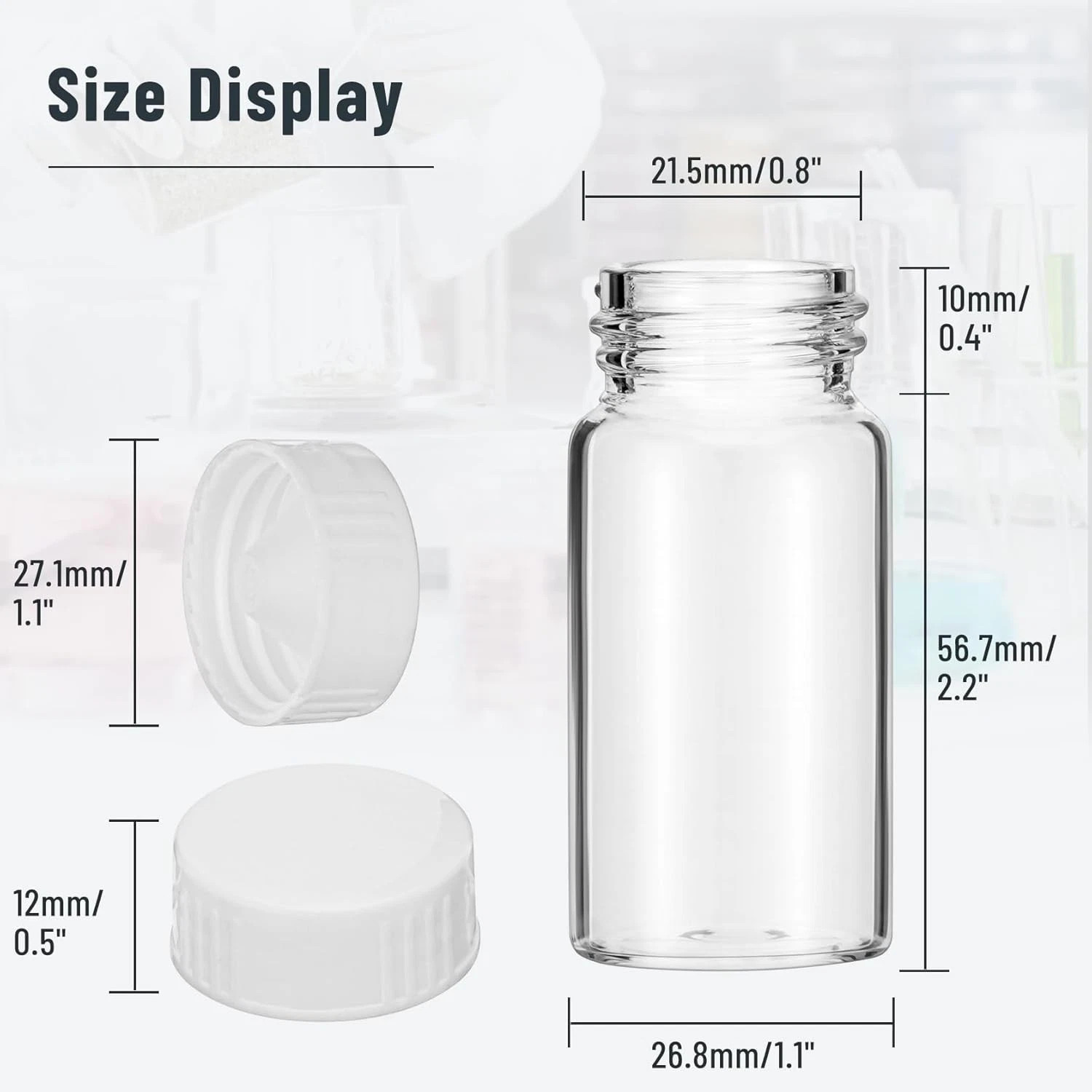 20ml Scintillation Vials Transparent Borosilicate Glass Counting Vial 500Pcs