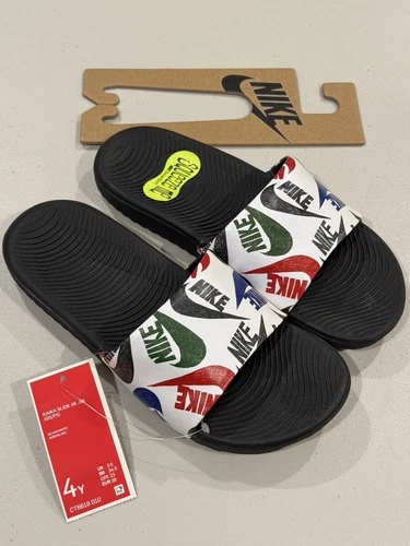 Nike Youth Kawa SE JDI Slides nero bianco multicolore taglia 4 anni CT6619 010
