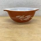 Vintage Pyrex Autumn Harvest Wheat Rust 442 Casserole Dish Medium 1.5L