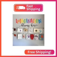 Finduat Imagination Blooms Here Decal, Inspirational Quote Wall Decal Sticker, C
