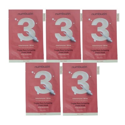 numbuzin No.3 Tingle-Pore Softening Sheet Mask 5 sheets