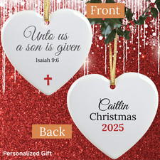 Personalized Christian Christmas Ornament Custom Bible Verse Holiday Ornament