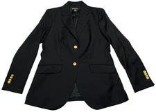 Brooks Brothers Blazer Womens 10P Wool Gold Buttons Loro Piana Italy Dressy