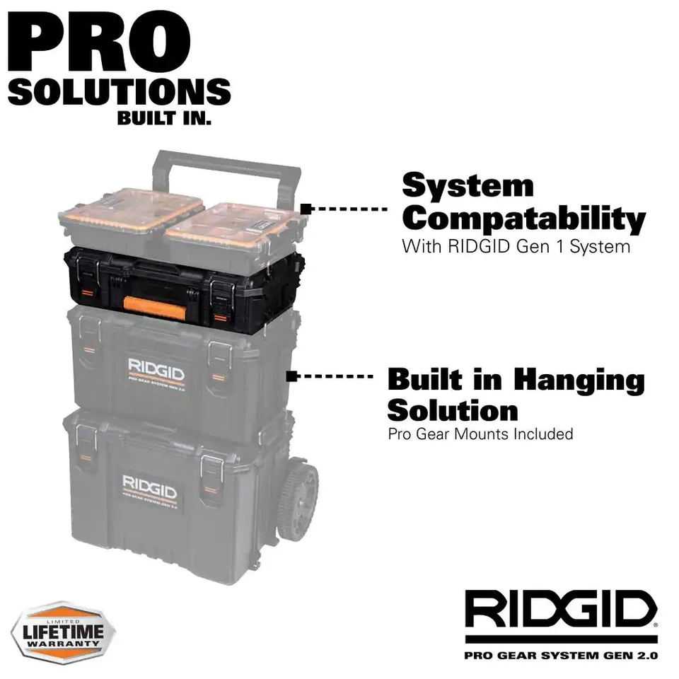 Pro Gear System Gen 2.0 Stackable Durable Compact Power Tool Box with Secure Han - Image 4 of 4