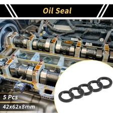 Oil Seal Seal Ring Rotary Shaft Seal NBR Rubber 42x62x8mm Black 5 Pcs