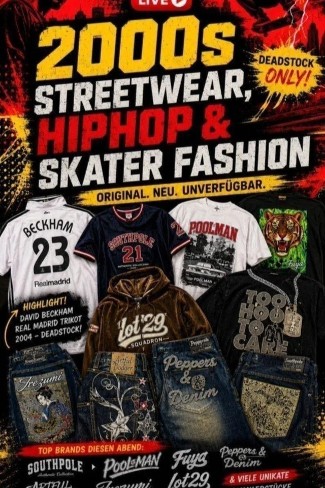 2000s Streetwear 🔥 Seltene Hip-Hop & Skater Fashion, Sneaker - Alles Neu!