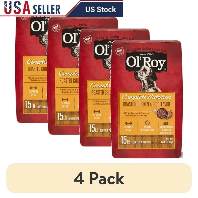 Dry Dog Food Chicken Rice Flavor Complete Nutrition 27% Protein Vitality Support