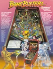 1989 GOTTLIEB BONE BUSTERS INC. PINBALL FLYER