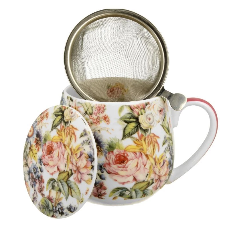 Teetasse mit Sieb und Deckel Blanca - Teeset Duo Porzellan - Bild 3 von 4