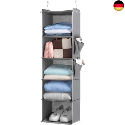 Cozary Hängeorganizer Kleiderschrank Organizer mit 5 Fächern, Faltbar Schrank O
