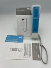 Nintendo OEM Wii Remote Controller With Motion Plus Adapter in teal blue