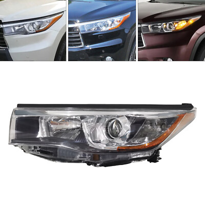 For 2014 2015 2016 Toyota Highlander LE XLE Halogen Headlight Left/Driver Side