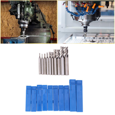 10 PCS Steel Handle Aluminum Milling End Tool Cutter Machine Bits