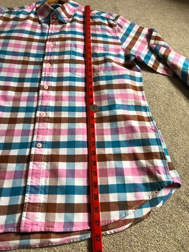 Boden Shirt Pink Blue Check Cotton Men's Size Large Checked Long Sleeve VGC - Picture 5 of 7