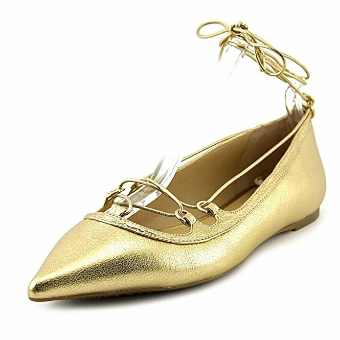 Michael Kors Women's Tabby Flat Shoes Gold Metallic NEW IN BOX