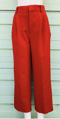 ZARA RED DARTED STRAIGHT FIT TROUSERS PANTS SIZE XS Retail $69 | eBay display picture 1