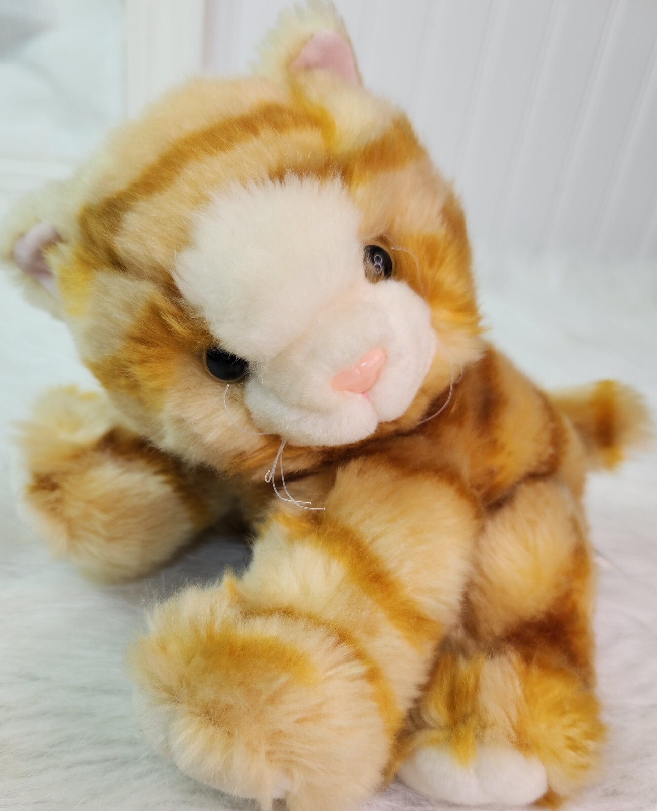 Plush Vintage Orange & White Tabby Cat Pink Nose Skw Industries | eBay