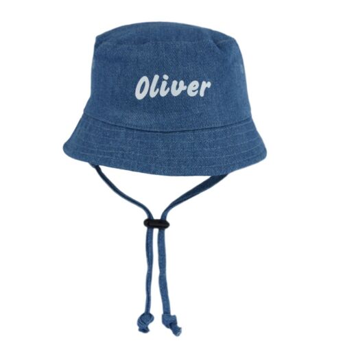 Personalised Name Baby Sun Hat Boy Girl, Custom Bucket Hat with Chin Strap 0-18m - Picture 45 of 53