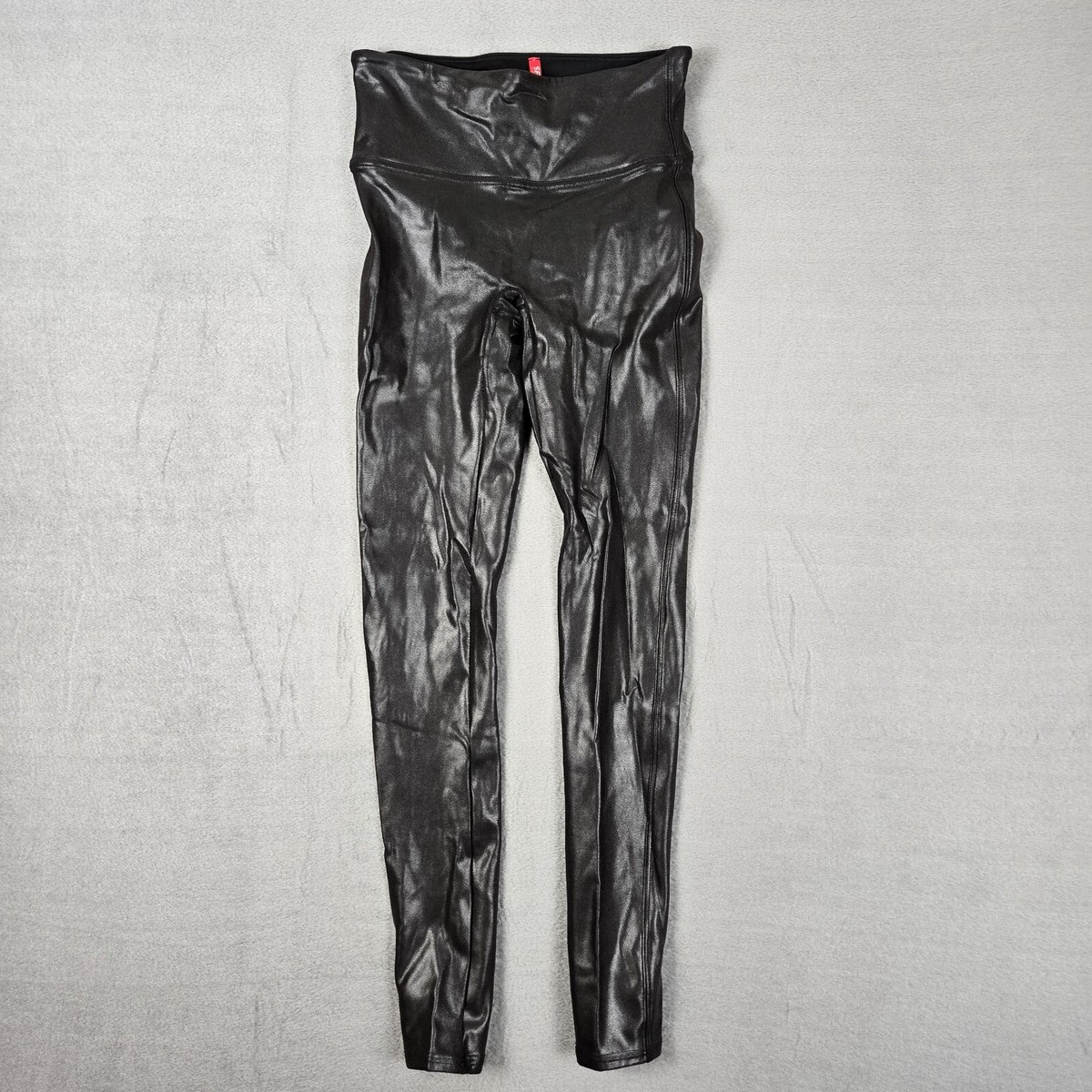 SPANX Leggings Petite XS Petite Faux Leather Shiny MOTO Black