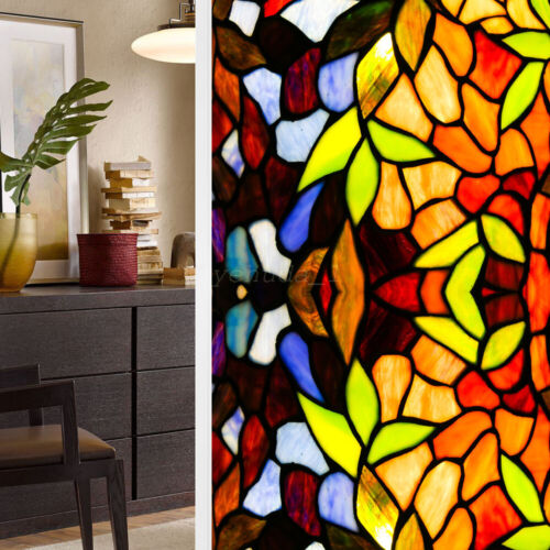 🔥3D Privacy Static Cling Frosted Stained Window Film Flower Birds Glass Sticker - Picture 34 of 83