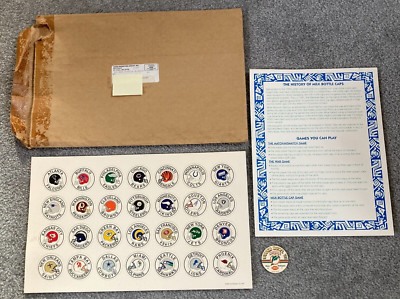 Vintage 1994 NFL Pogs Milk Bottle Caps 28 Teams Hunt's Manwich Complete w/ Bonus