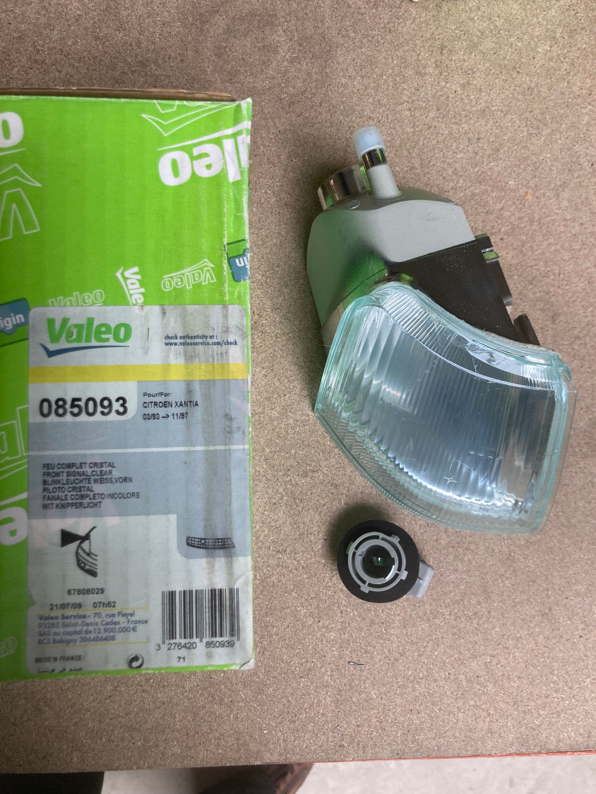 Feu clignotant droit Citroën Xantia 1993-1997 avant orange Valeo 085093