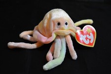 TY Teenie Beanie Baby, Goochy the Jellyfish, 1999 Pastel colors