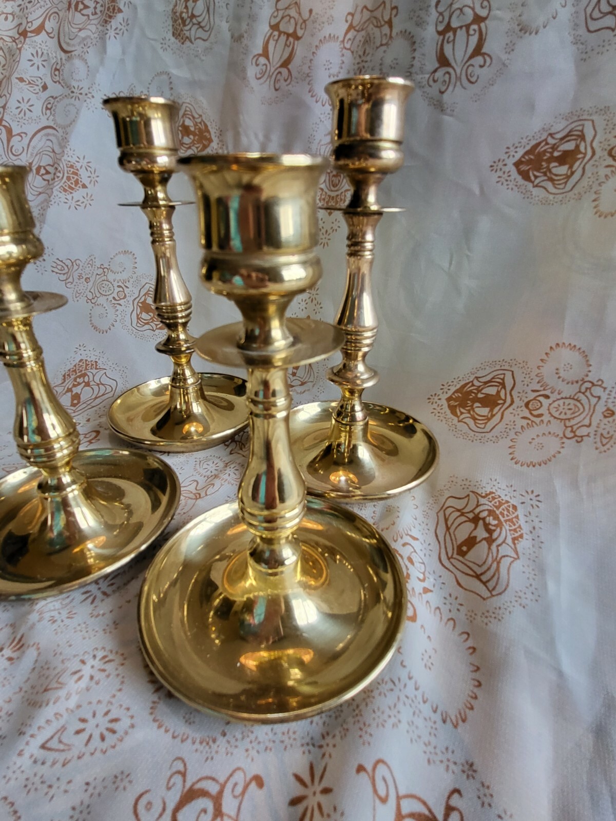 House Of Global Art 4 Solid Brass Candle Holders ENGLAND