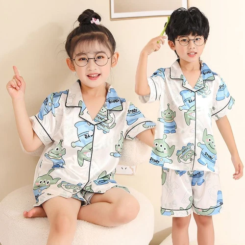 My Melody Kuromi Cinnamoroll Summer Ice Silk Pajamas Thin Homewear set kids - Picture 30 of 36