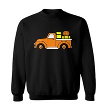 Fall Pickup Truck - Hay Ride Pumpkins Festive Halloween Toddler Crewneck Sweater