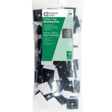 Commercial Electric 1"X1" Mounting Bases. Pack of 100. 4 Sided Insertion Design
