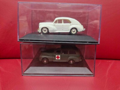 Lot of 2 Vintage Eligor Peugeot 203 Rally & Solido Peugeot 203 Ambulance Militar