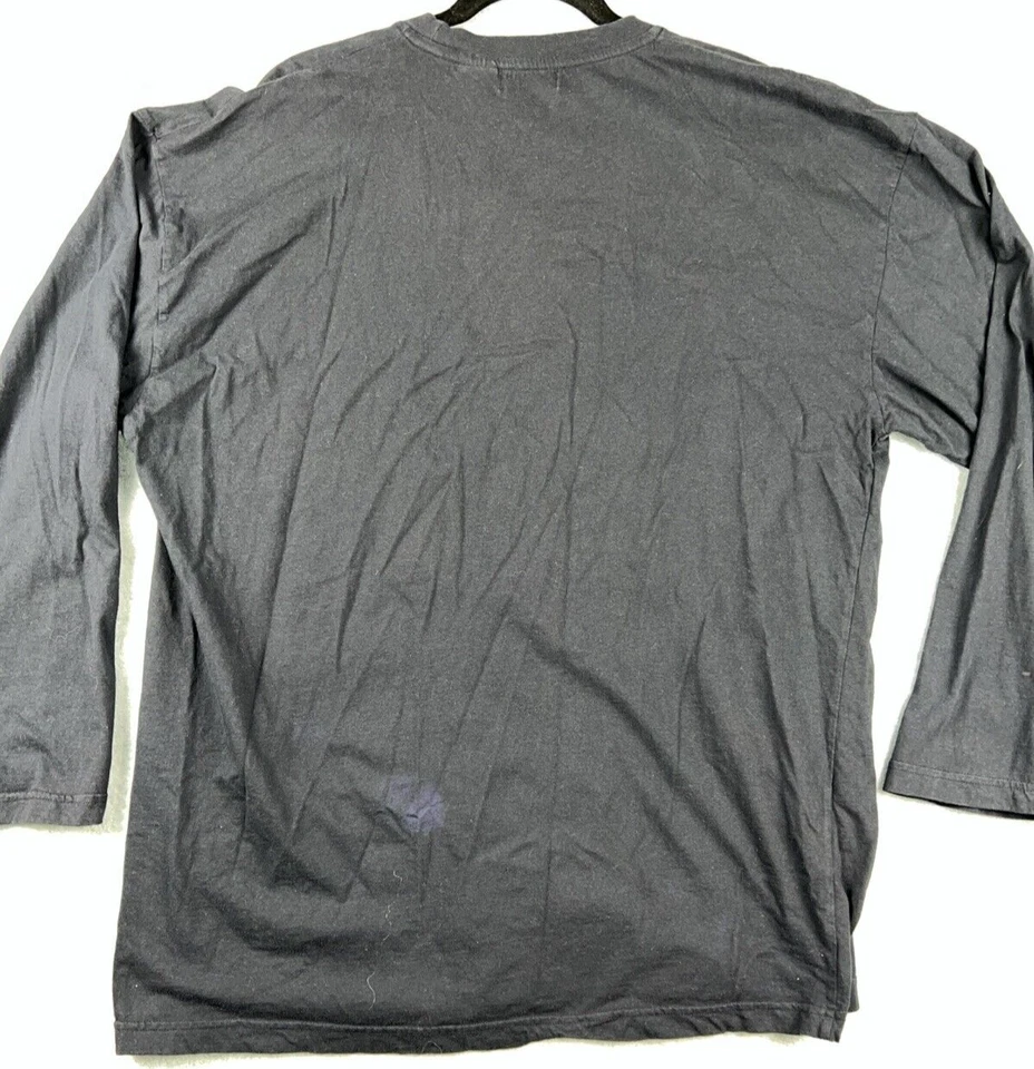 Camisa de pijama suéter de punto 100 % algodón negra manga larga XL de Izod para hombre Foto 3 de 4