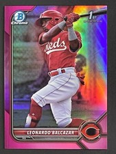 2022 Bowman Chrome 1st Leonardo Balcazar Pink 037/199 Fuchsia Refract #BCP-179