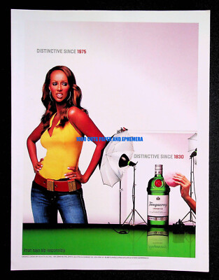 Tanqueray Gin 2002 Iman Model Trade Print Magazine Ad Alcohol Poster ADVERT