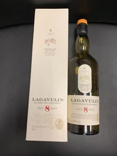 Lagavulin 8 - Islay Single Malt Scotch  750 mL 8-Year-Old Empty Box and Bottle