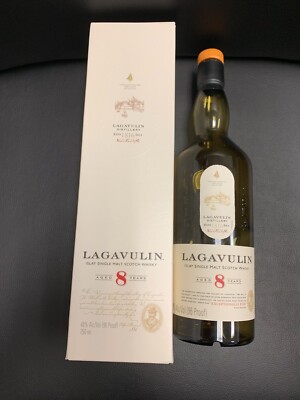 Lagavulin 8 - Islay Single Malt Scotch  750 mL 8-Year-Old Empty Bottle and box