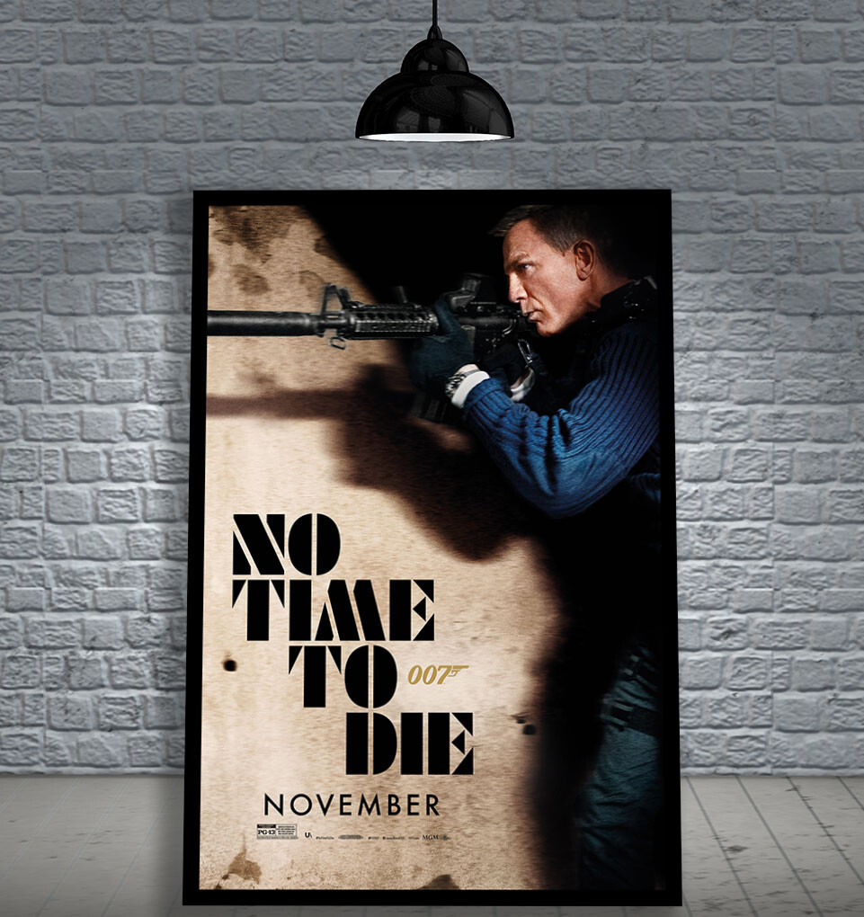 JAMES BOND NO TIME TO DIE 2021 FRAMED MOVIE POSTER PRINT CINEMA A1 & 60X40CM