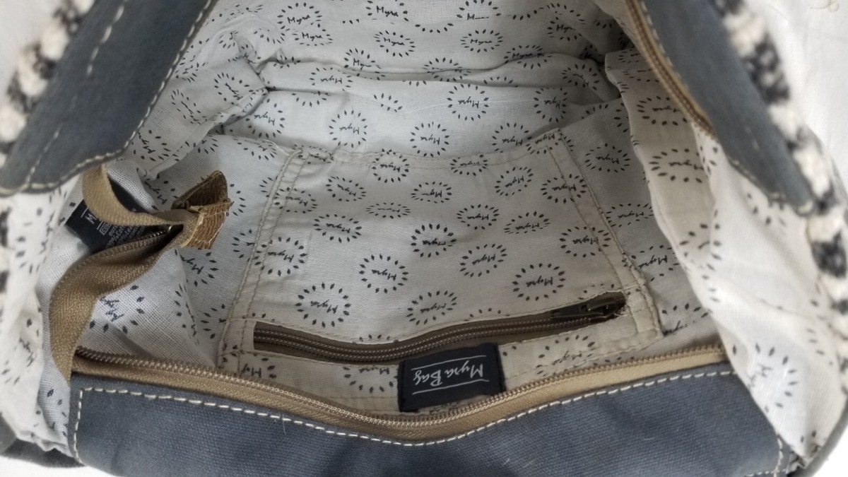 NWT Myra Grizzle Backpack Bag Handbag Leather Upcycled Canvas Hairon S1205 NEW Myra Bag Grizzle Backpack Bag S-1205 | eBay main image 3