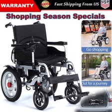 500W Dual Motor All Terrain Folding Electric Wheelchair Motorized Support 330lbs