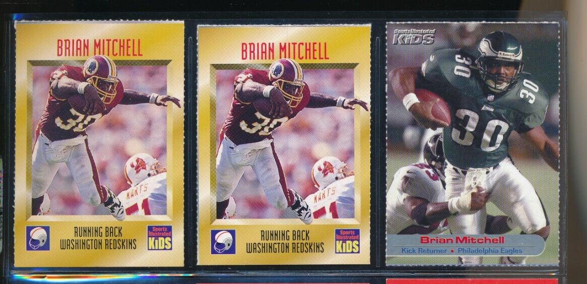 Lot (3) Brian Mitchell Sports Illustrated for Kids 1997 #548 2001 #32 (IL63)
